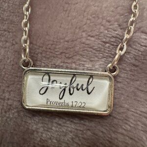 Silver Chain Necklace with Joyful Pendant